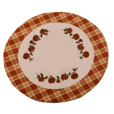Little Pumpkin Vine Candle Mat Osenburg Burnt Orange Set Of Two CMGD0057 - The Fox Decor